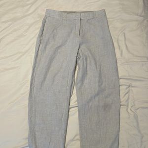 Cream Linen Blend Trousers with belt loops and pockets H&M Size US 6